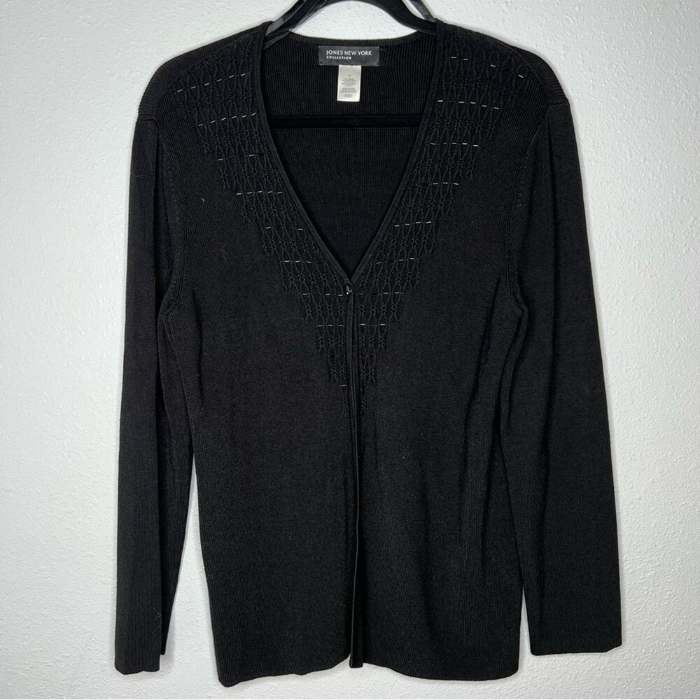 Jones New York Collection One Button Long Sleeve Cardigan Sweater Women's size M